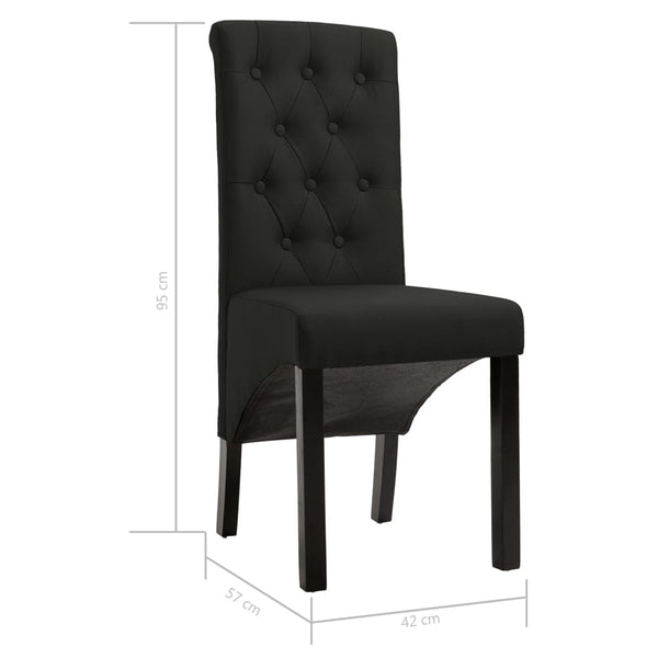vidaXL Chaises de salle à manger 4 pcs Tissu noir