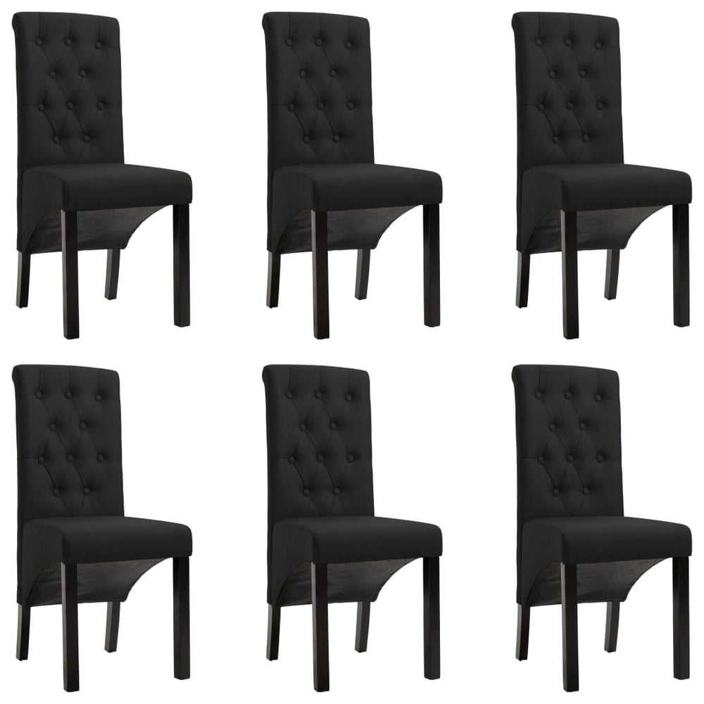 Esszimmerstühle 6 Stk. Schwarz Stoff