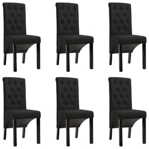 Esszimmerstühle 6 Stk. Schwarz Stoff