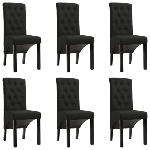 Esszimmerstühle 6 Stk. Schwarz Stoff