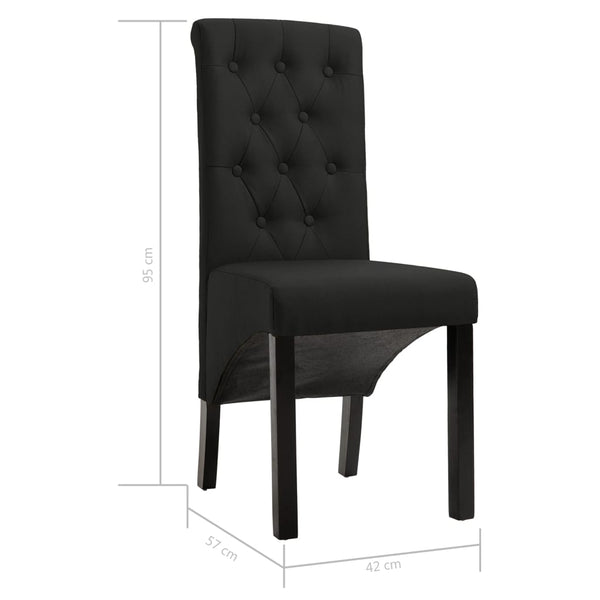 Esszimmerstühle 6 Stk. Schwarz Stoff