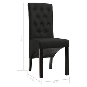 Esszimmerstühle 6 Stk. Schwarz Stoff
