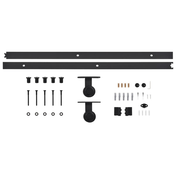 Schiebetürbeschlag-Set SKIEN 200 cm Stahl Schwarz