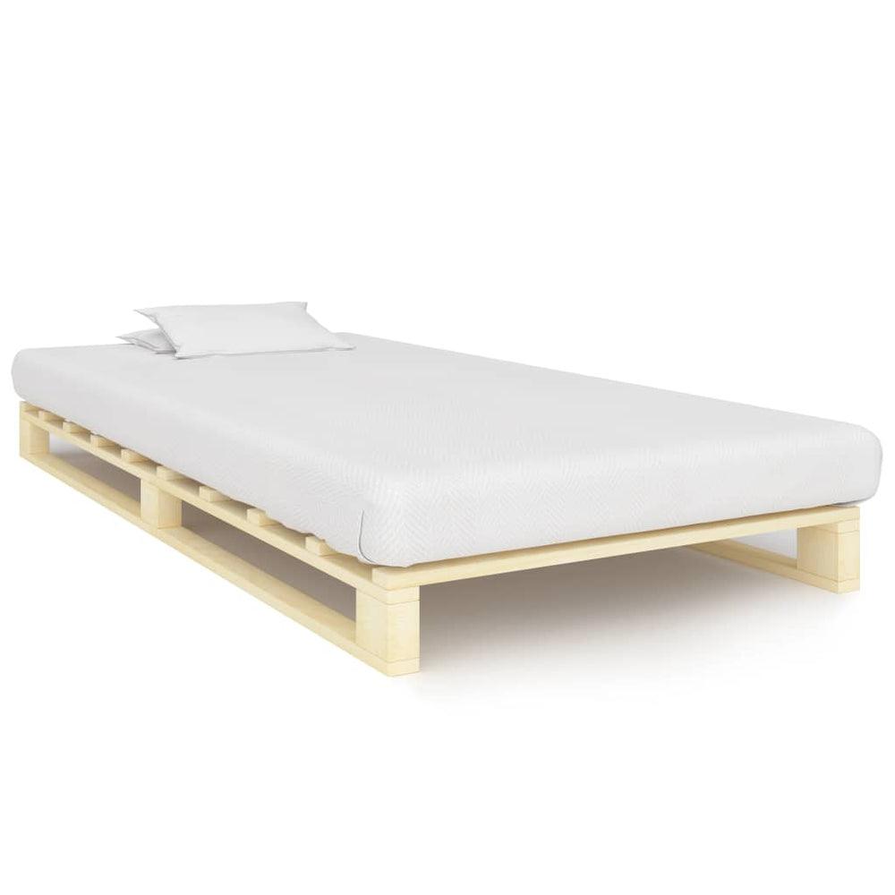 vidaXL Solid Pine Pallet Bed 90x200 cm