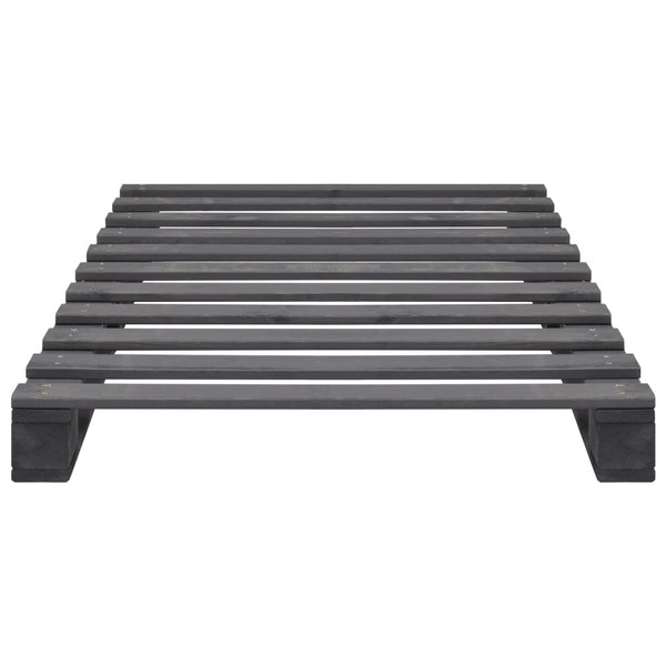 Palettenbett Grau Massivholz Kiefer 90×200 cm