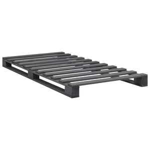 Palettenbett Grau Massivholz Kiefer 100×200 cm