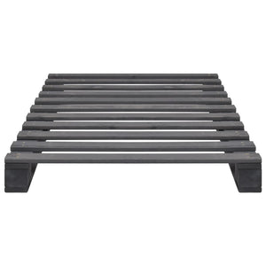 Palettenbett Grau Massivholz Kiefer 100×200 cm