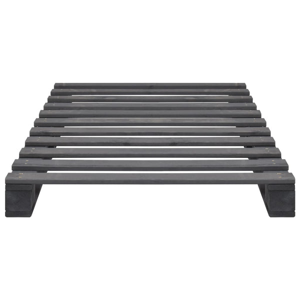 Palettenbett Grau Massivholz Kiefer 100×200 cm