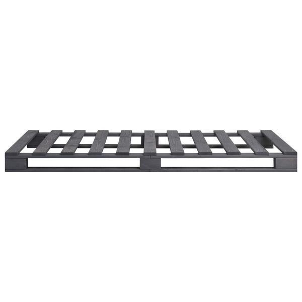 Palettenbett Grau Massivholz Kiefer 100×200 cm