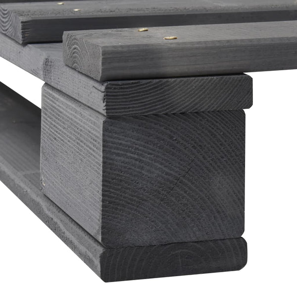 Palettenbett Grau Massivholz Kiefer 100×200 cm