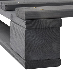 Palettenbett Grau Massivholz Kiefer 100×200 cm