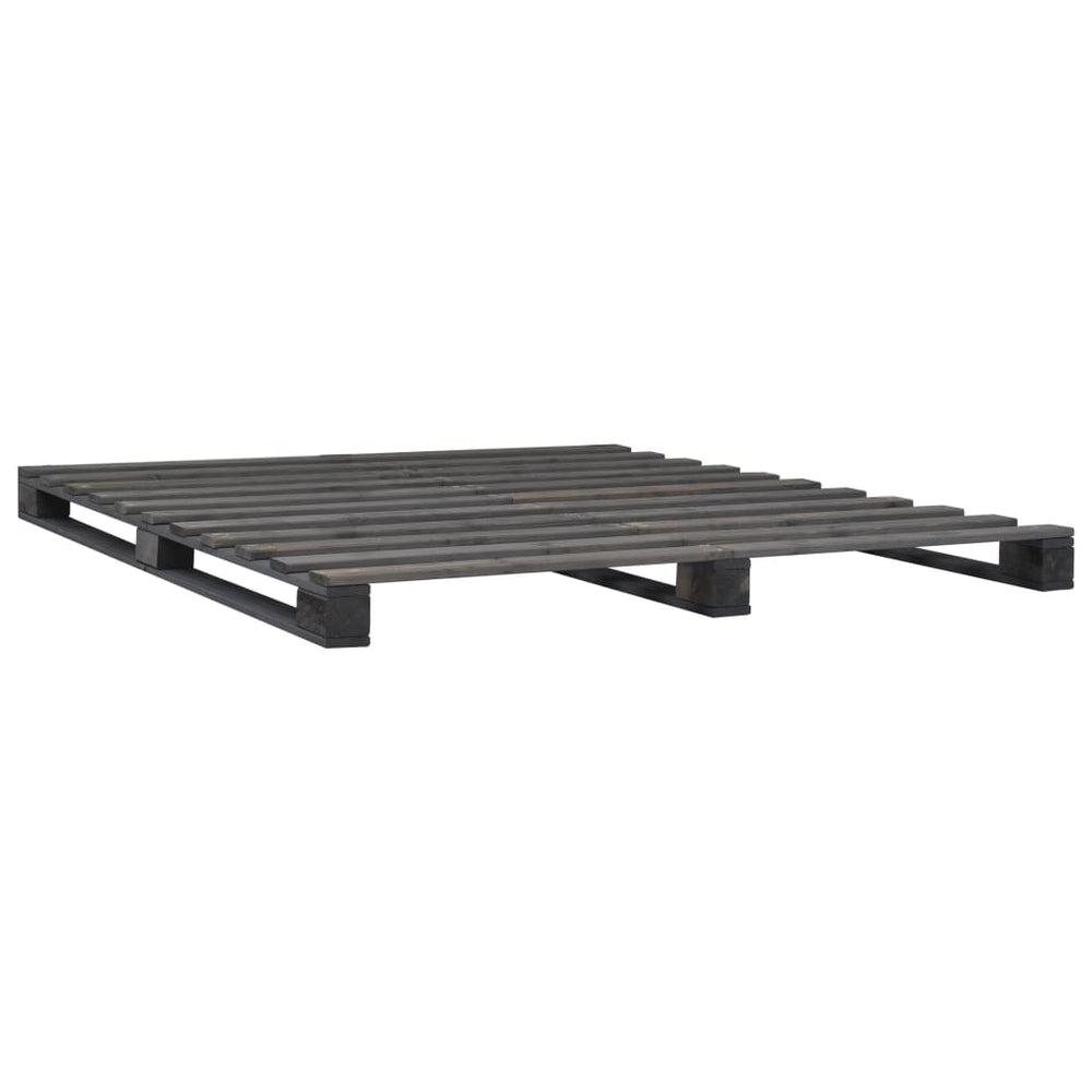 vidaXL Pallet Bed Grey Solid Pine Wood 120x200 cm