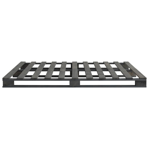 Palettenbett Grau Massivholz Kiefer 140×200 cm
