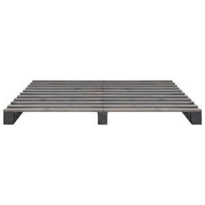 Palettenbett Grau Massivholz Kiefer 160×200 cm