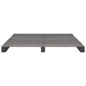 Palettenbett Grau Massivholz Kiefer 180×200 cm