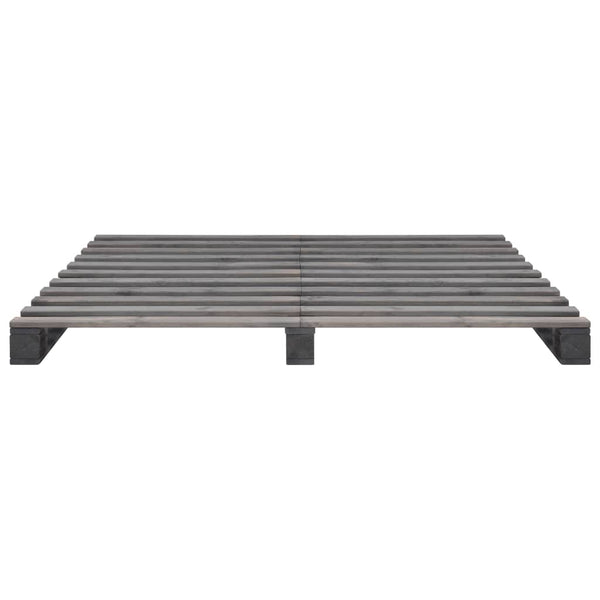 Palettenbett Grau Massivholz Kiefer 180×200 cm