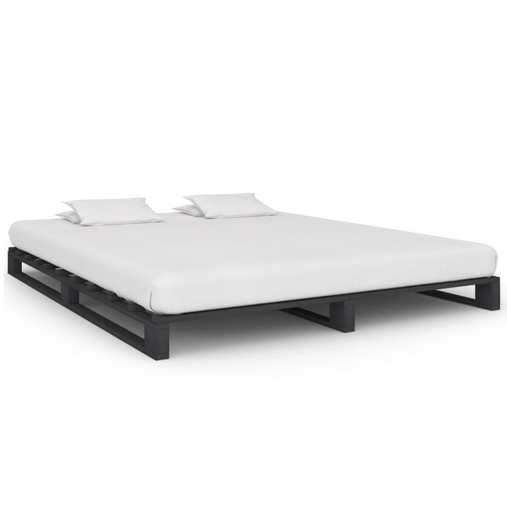 vidaXL Pallet Bed Grey Solid Pine Wood 200x200 cm