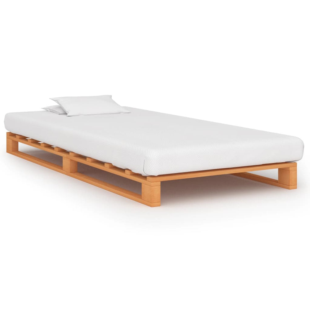 vidaXL Pallet Bed Brown Solid Pine Wood 100x200 cm