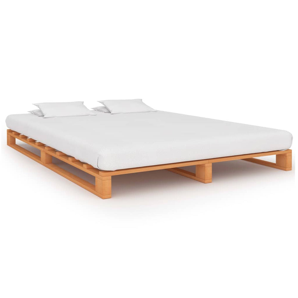 vidaXL Pallet Bed Brown Solid Pine Wood 160x200 cm