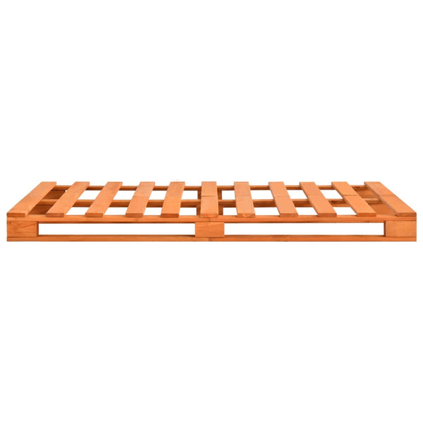 vidaXL Lit palette marron Bois de pin massif 160x200 cm