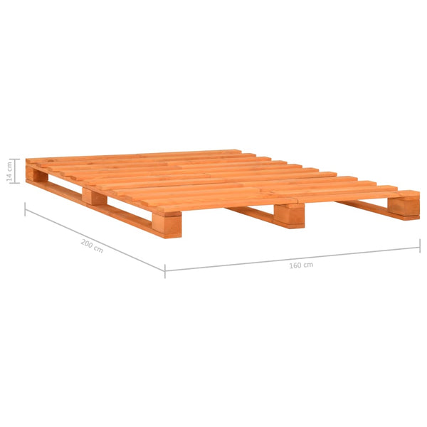 vidaXL Lit palette marron Bois de pin massif 160x200 cm