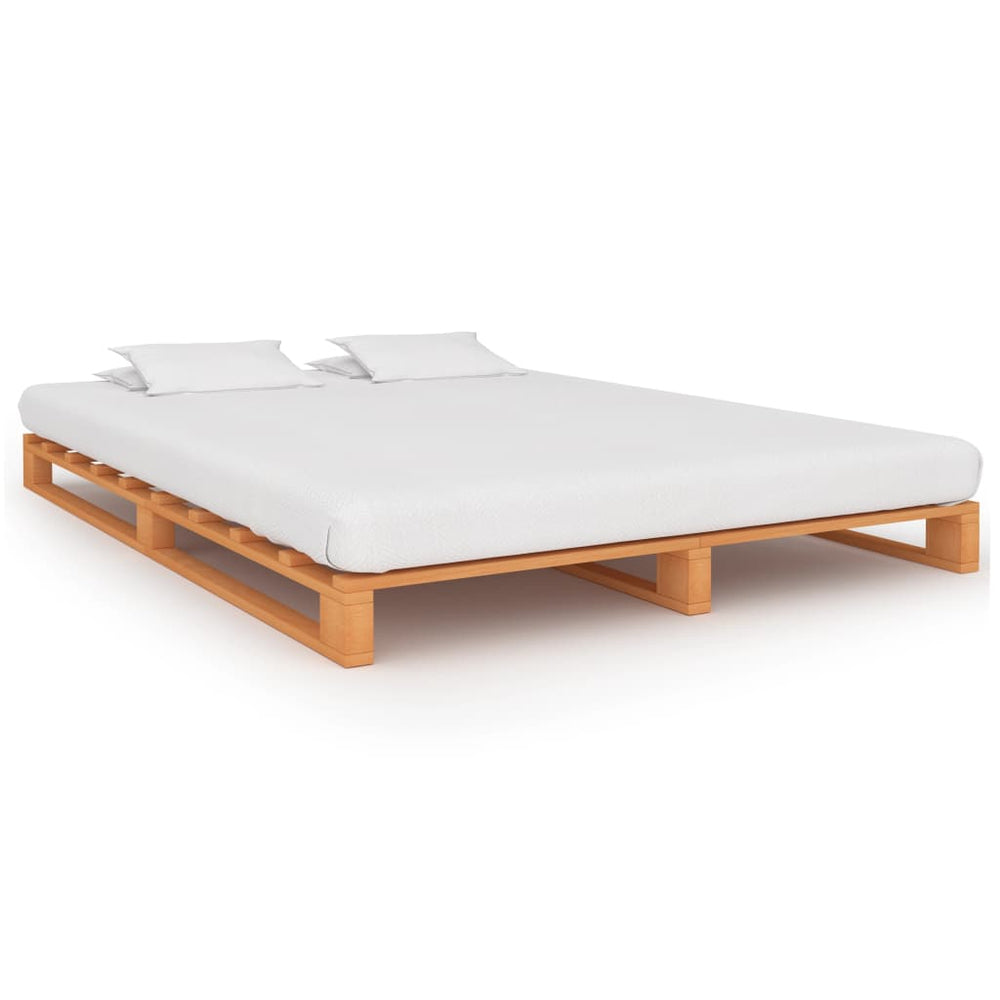 vidaXL Pallet Bed Brown Solid Pine Wood 200x200 cm