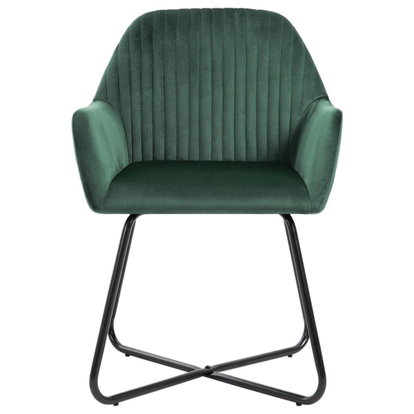 vidaXL Chaises de salle à manger 4 pcs Vert velours
