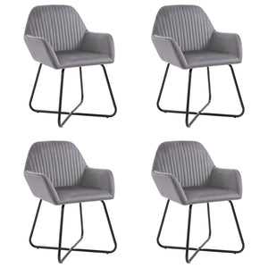 vidaXL Dining Chairs 4 pcs. Grey Velvet