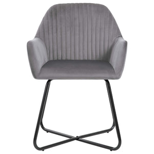 vidaXL Dining Chairs 4 pcs. Grey Velvet