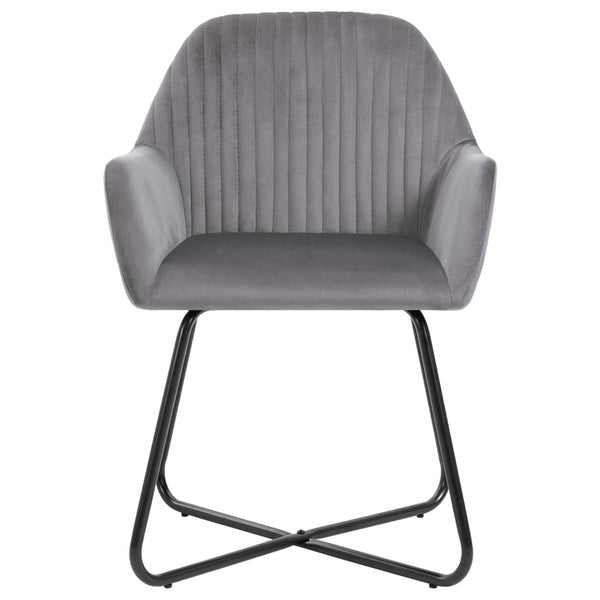 vidaXL Dining Chairs 4 pcs. Grey Velvet
