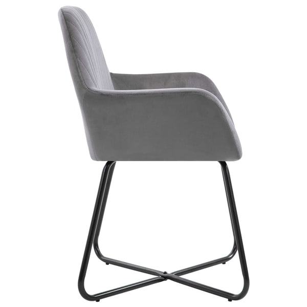 vidaXL Dining Chairs 4 pcs. Grey Velvet