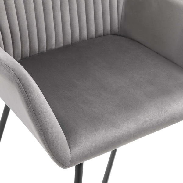 vidaXL Dining Chairs 4 pcs. Grey Velvet