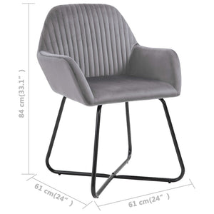 vidaXL Dining Chairs 4 pcs. Grey Velvet