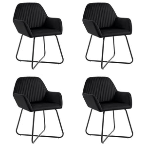 vidaXL Chaises de salle à manger 4 pcs Velours noir