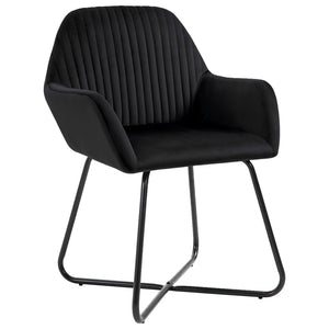 vidaXL Chaises de salle à manger 4 pcs Velours noir