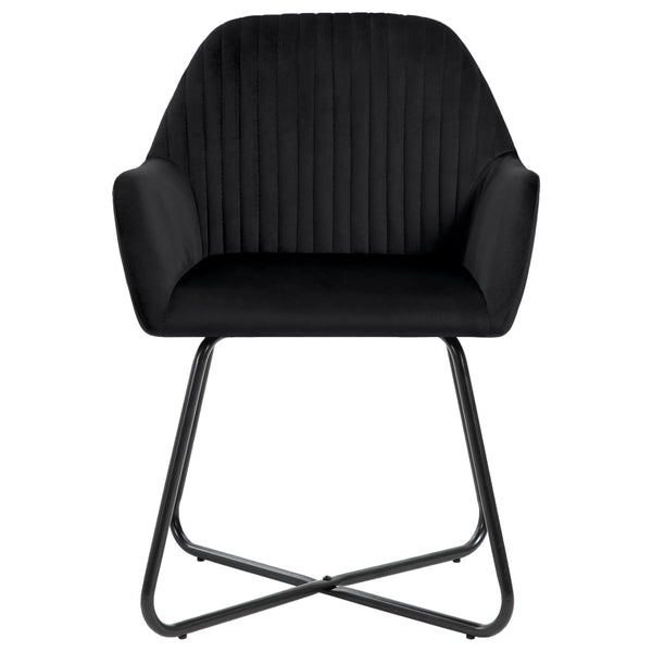 vidaXL Chaises de salle à manger 4 pcs Velours noir