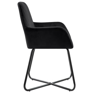 vidaXL Chaises de salle à manger 4 pcs Velours noir