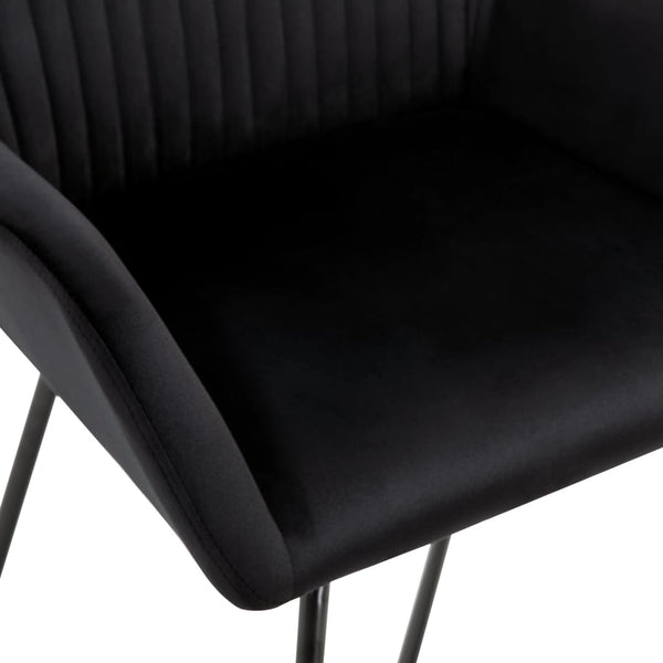 vidaXL Chaises de salle à manger 4 pcs Velours noir
