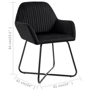 vidaXL Chaises de salle à manger 4 pcs Velours noir