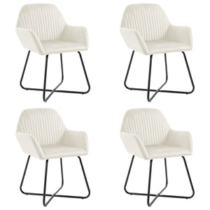vidaXL Chaises de salle à manger 4 pcs Crème Velours
