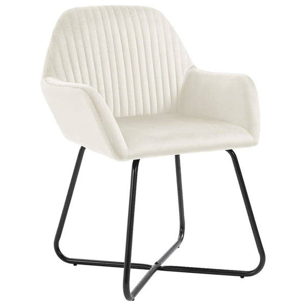 vidaXL Chaises de salle à manger 4 pcs Crème Velours