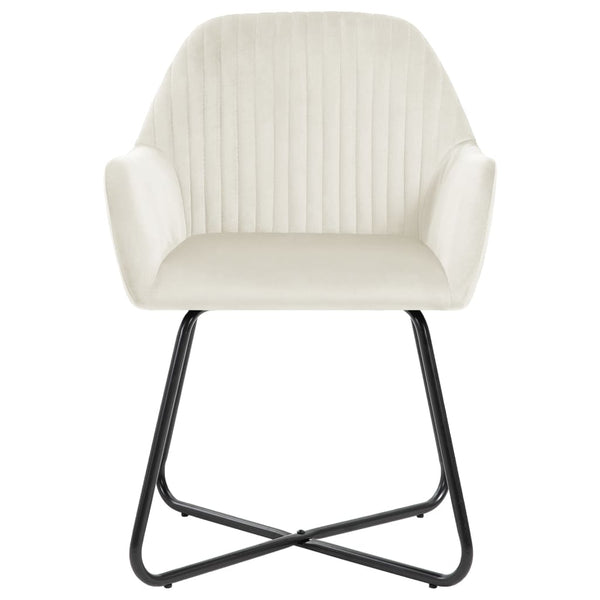 vidaXL Chaises de salle à manger 4 pcs Crème Velours
