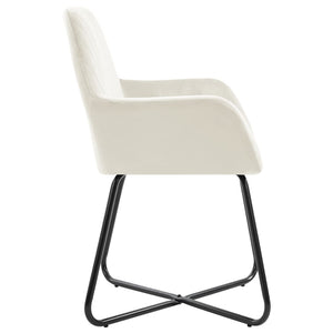 vidaXL Chaises de salle à manger 4 pcs Crème Velours
