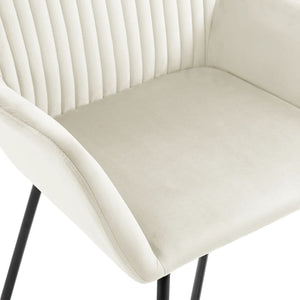 vidaXL Chaises de salle à manger 4 pcs Crème Velours