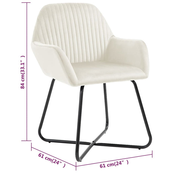 vidaXL Chaises de salle à manger 4 pcs Crème Velours