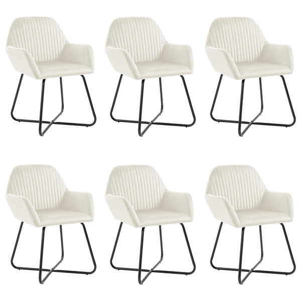 vidaXL Dining Chairs 6 pcs Cream Velvet