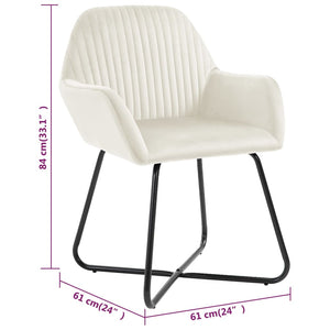 vidaXL Dining Chairs 6 pcs Cream Velvet