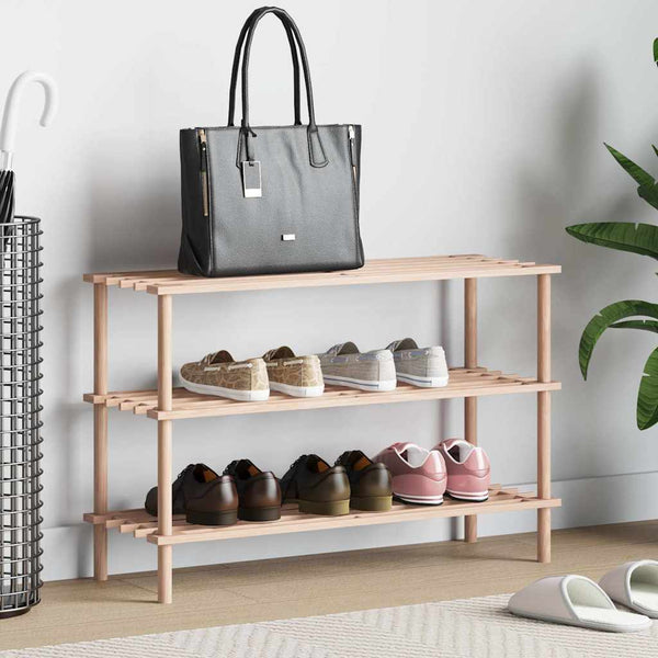 Schuhregal mit 3 Böden Massivholz Tanne
