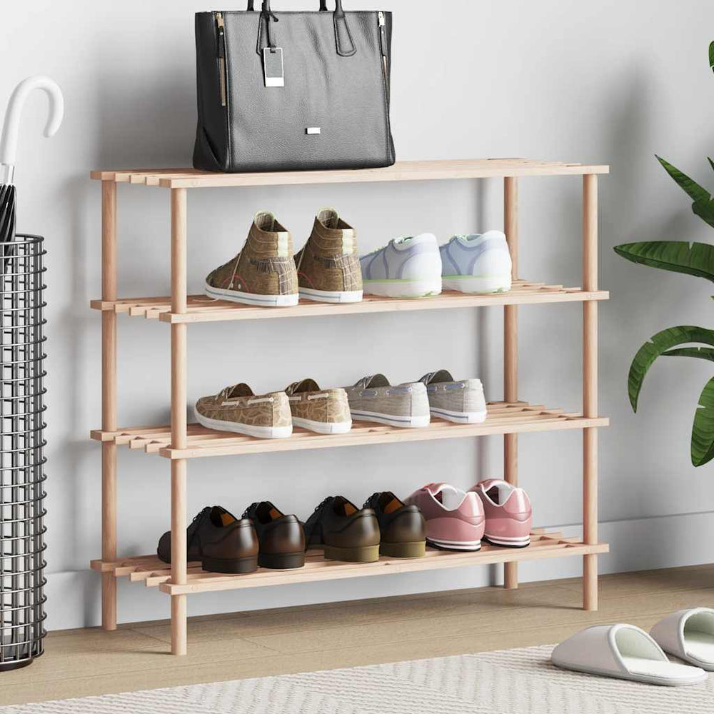 Schuhregal mit 4 Böden Massivholz Tanne