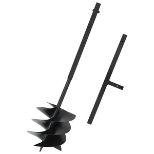 vidaXL Tarière avec poignée 250 mm Acier Noir